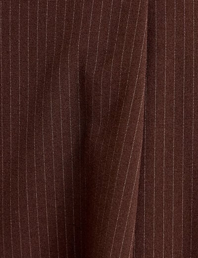 Pantalon large &agrave; pinces marron femme