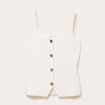 Gilet cintr&eacute; sans manches col carr&eacute; ecru femme
