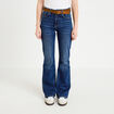 Jean bootcut avec ceinture amovible denim stone femme