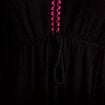 Robe &eacute;vas&eacute;e cr&ecirc;pe col v manches courtes noir femme