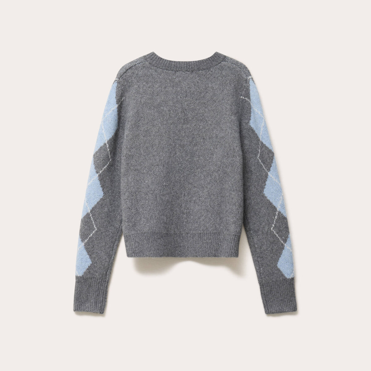 Cardigan col rond manches longues gris fonc&eacute; femme
