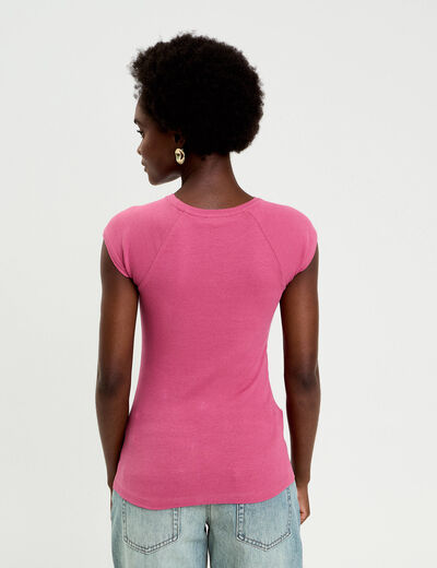 T-shirt manches courtes vieux rose femme