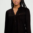 Blouse maille relief&eacute;e noir femme