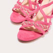 Sandales &agrave; talons d&eacute;croch&eacute;s rose femme