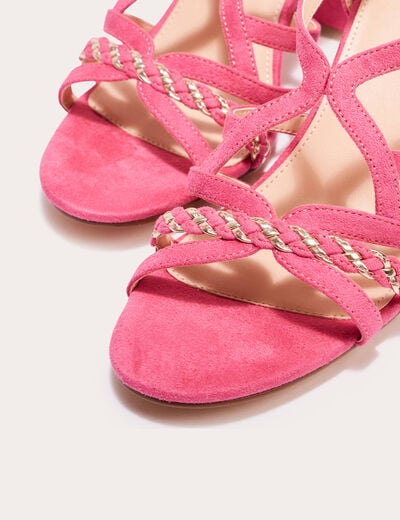Sandales &agrave; talons d&eacute;croch&eacute;s rose femme