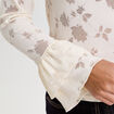 Blouse ajour&eacute;e col montant dentelle ivoire femme