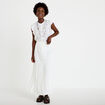 Top ample sans manches col carr&eacute; blanc femme