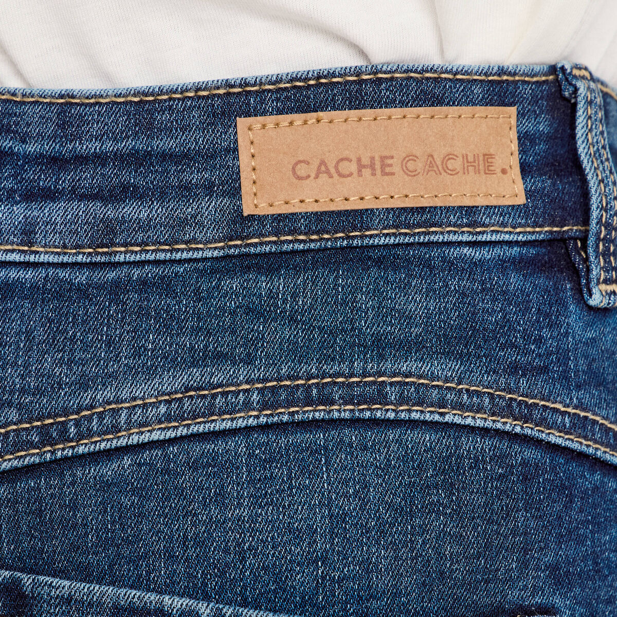 Jean skinny push-up taille standard denim stone femme
