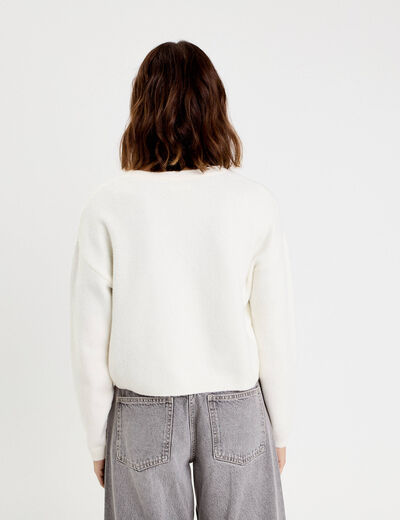 Gilet nou&eacute; ecru femme