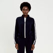 Veste zipp&eacute;e d&eacute;tail dentelle bleu marine femme