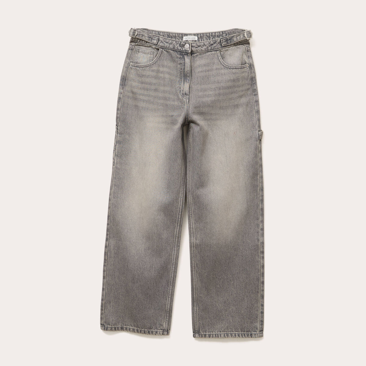 Jeans wide leg carpenter denim gris femme