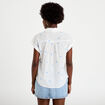 Blouse droite sans manches col rond blanc femme