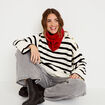 Pull ample manches longues ecru femme