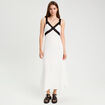 Robe longue &eacute;vas&eacute;e blanc femme