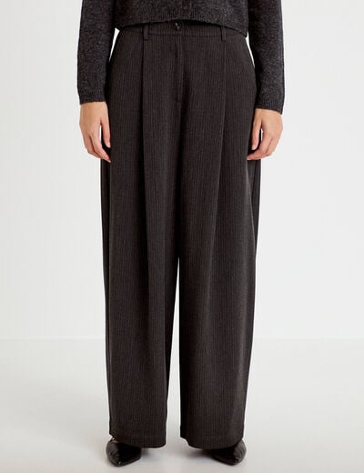 Pantalon bootcut taille haute gris fonc&eacute; femme
