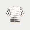 Gilet ajust&eacute; manches courtes fin blanc femme