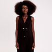 Gilet sans manches boutons coeur noir femme