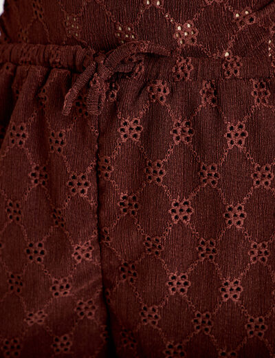 Short ajour&eacute; marron femme