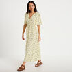 Robe longue manches courtes blanc femme