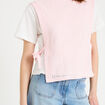 T-shirt 2-en-1 col rond manches courtes rose clair femme