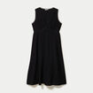 Robe longue droite sans manches col v noir femme