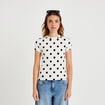 Top ajust&eacute; col rond manches courtes blanc femme