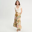 Jupe longue &eacute;vas&eacute;e beige femme