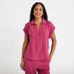 Blouse manches courtes prune femme