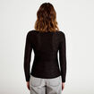 T-shirt motif en relief noir femme