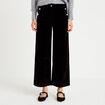 Pantalon taille haute velours noir femme