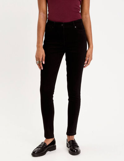 Jean skinny push-up taille standard denim noir femme