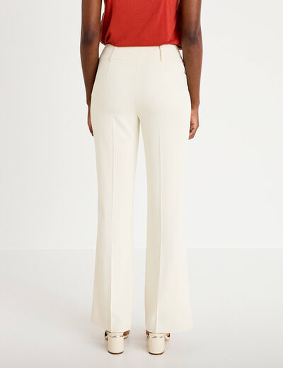 Pantalon bootcut taille standard ecru femme