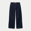 Jean wide leg taille basse denim brut femme
