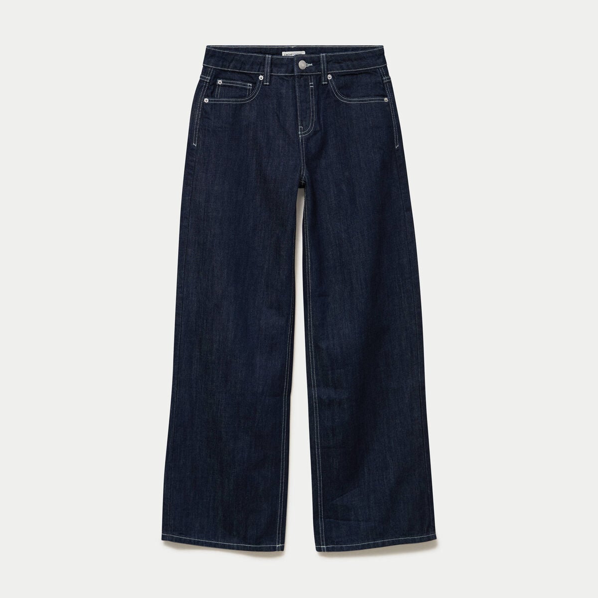 Jean wide leg taille basse denim brut femme
