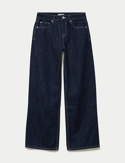 Jean wide leg taille basse denim brut femme
