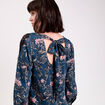 Robe droite dos nou&eacute; bleu p&eacute;trole femme