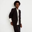 Blazer oversize brillant manches longues noir femme