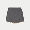 Jupe-short droite fentes gris clair femme