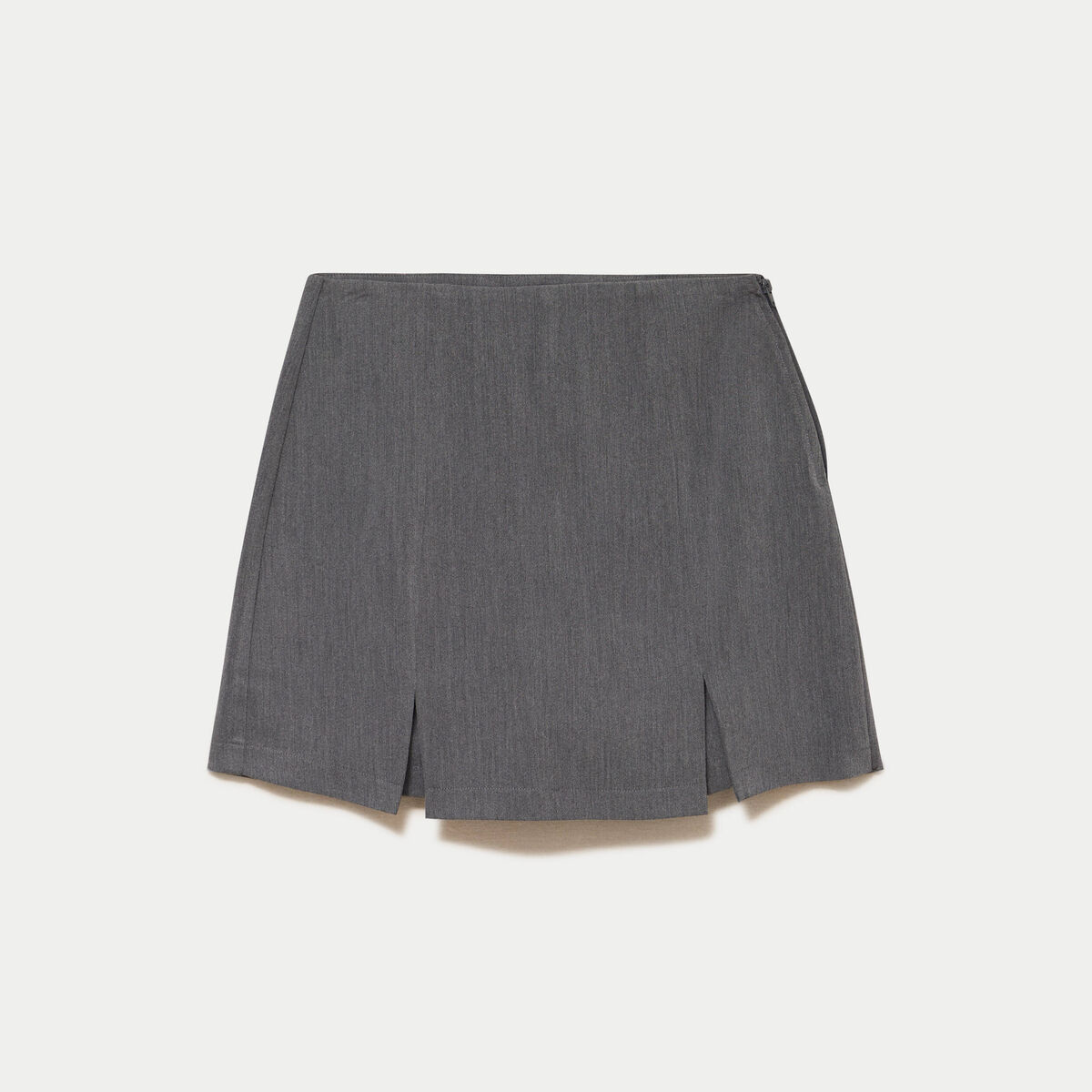 Jupe-short droite fentes gris clair femme