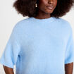 Pull manches courtes bleu clair femme