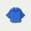 Chemise manches 3/4 bleu electrique femme
