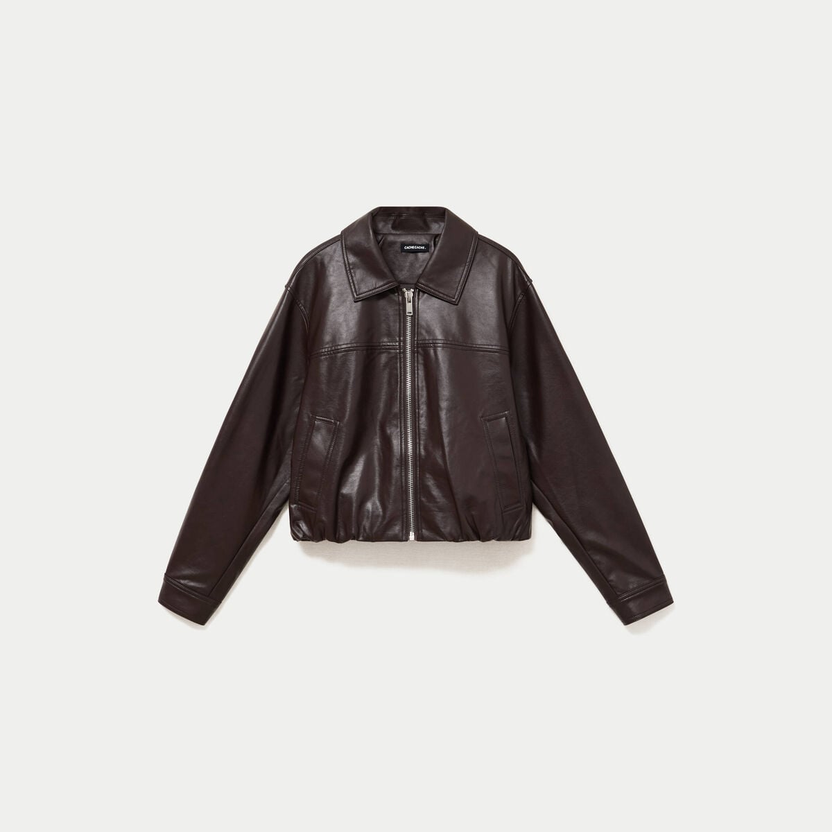 Bomber oversize marron fonc&eacute; femme