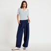 Pantalon bootcut taille standard bleu marine femme