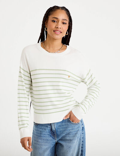 Pull manches longues vert pastel femme