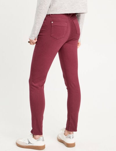 Jeans slim 5 poches violet fonc&eacute; femme