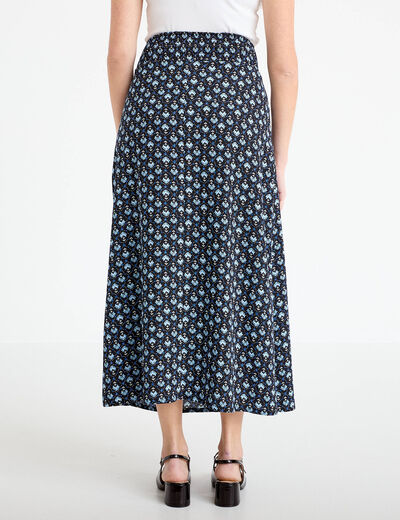 Jupe longue fluide noir femme