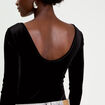 Body en velours d&eacute;collet&eacute; dos noir femme