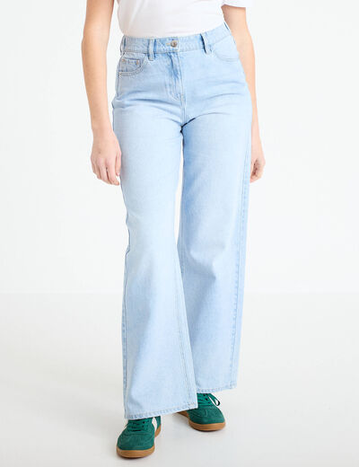 Jean wide leg taille standard denim triple stone femme
