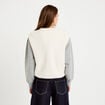 Gilet sans manches bouclette ecru femme