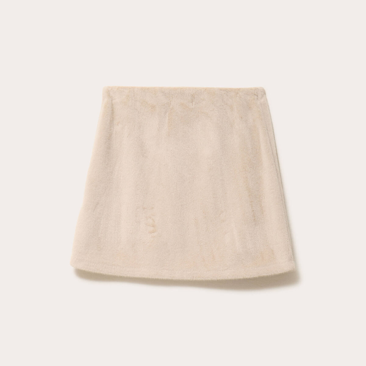 Jupe droite fausse fourrure sable femme